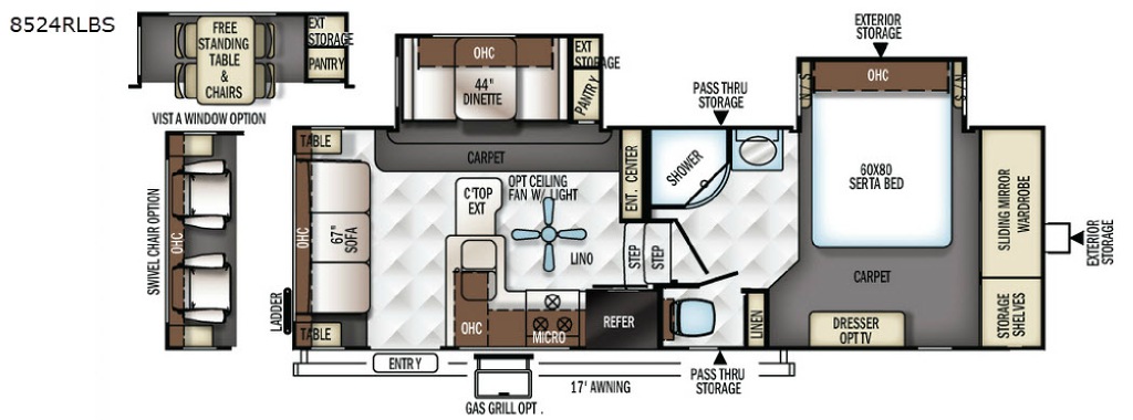 2018 Flagstaff 8524RLBS floor plan