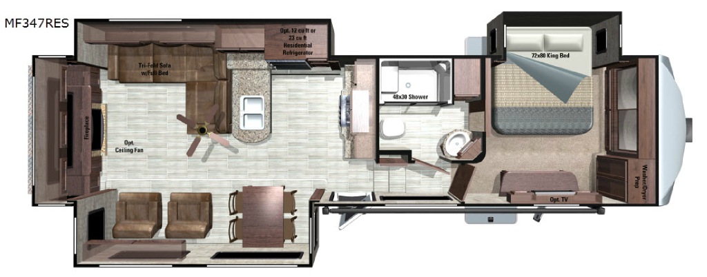 2017 Mesa Ridge 347RES floor plan