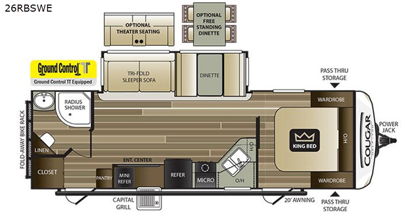 2018 Cougar 26RBSWE floor plan