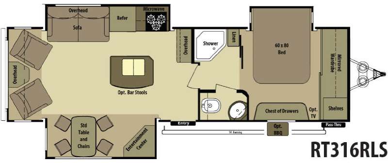 2015 Open Range 316RLS floor plan