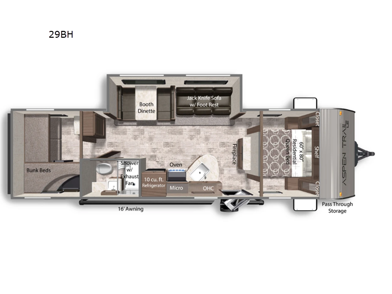 2026 Aspen Trail LE 29BH floor plan