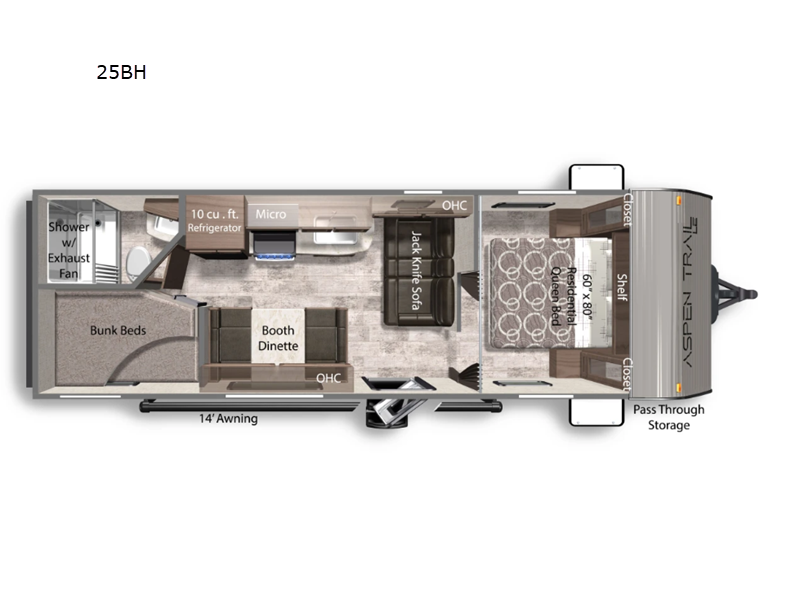 2026 Aspen Trail LE 25BH floor plan