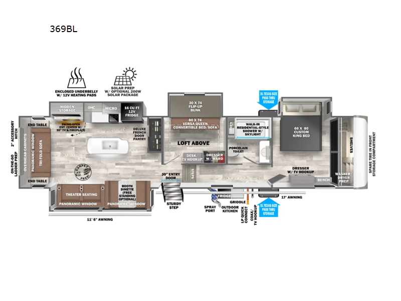 2026 Salem Hemisphere 369BL floor plan