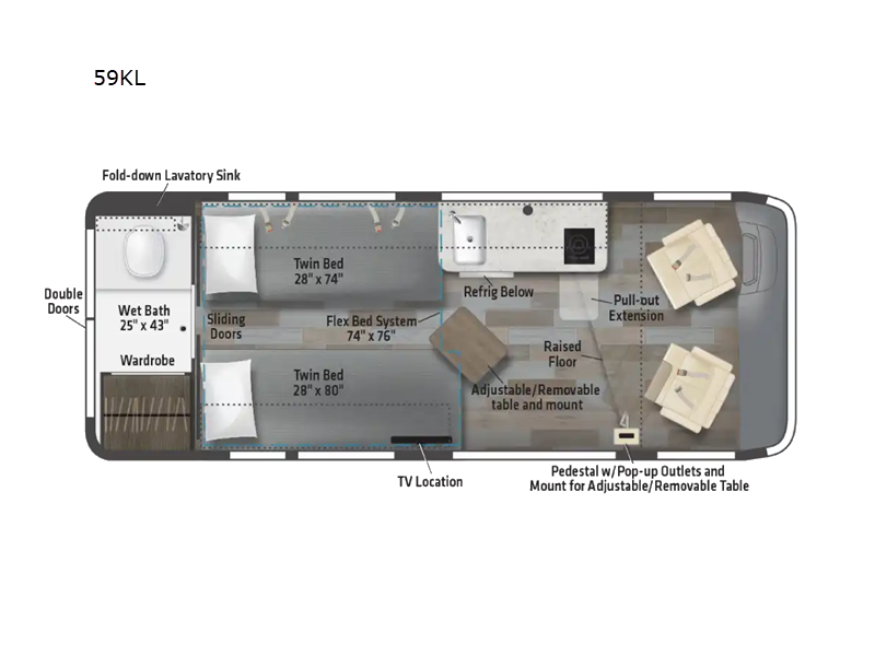 2026 Travato 59KL floor plan