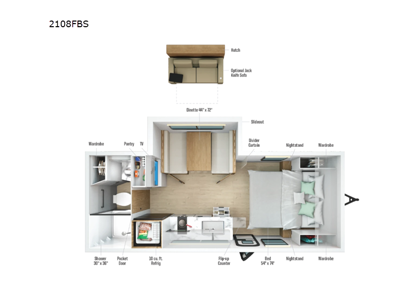 2026 Micro Minnie 2108FBS floor plan