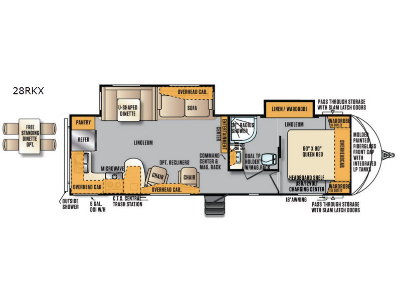 2018 Wildcat Maxx T28RKX floor plan