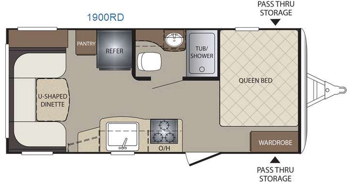 2016 Bullet Crossfire 19RB floor plan