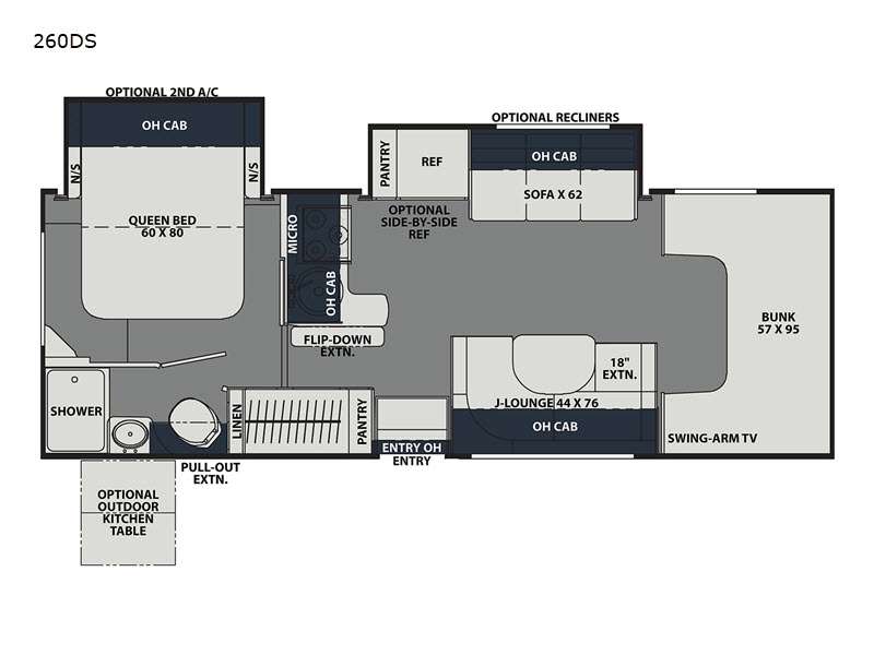 2022 Leprechaun Premier 260DS Ford 450 floor plan