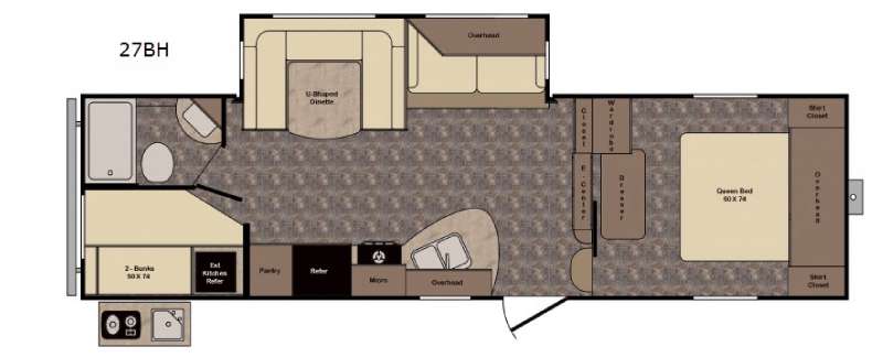 2016 Western Country 27BH floor plan