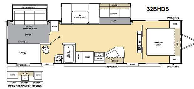 2011 Catalina 32BHDS floor plan