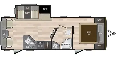 2019 Hideout 242LHS floor plan