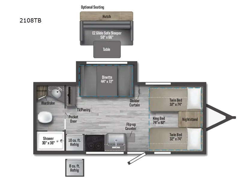 2024 Micro Minnie 2108TB floor plan