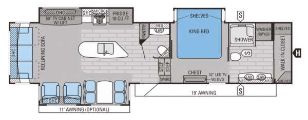 2015 Pinnacle 36FBTS floor plan