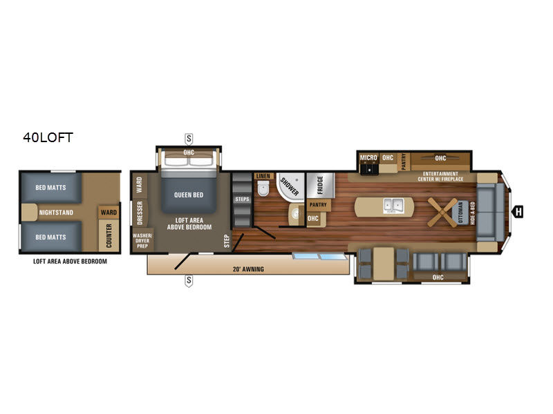 2017 Jay Flight Bungalow 40LOFT floor plan