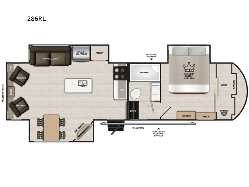 2027 Salem Hemisphere 286RL floor plan
