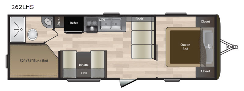 2018 Hideout 262LHS floor plan